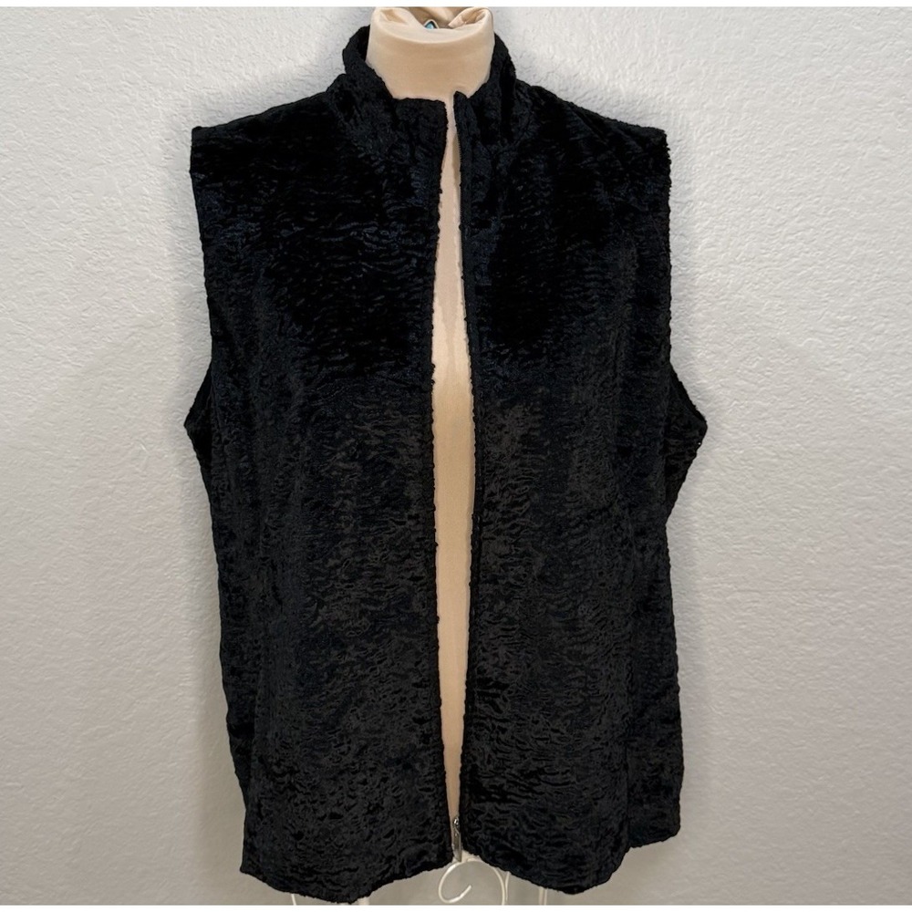 E&P Pro Womens Black Performance Soft Textured Fall Layering Zip Golf Vest Sz XL